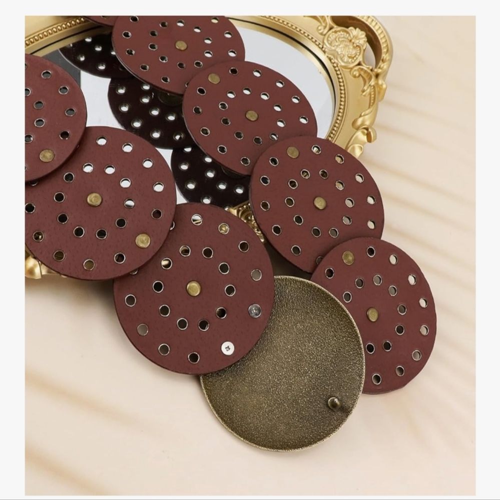 Brown Circular Studded Belt - Picture 5 of 6